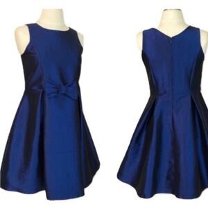 SOPRANO A-Line Bow Sleeveless Formal Metallic Blue Dress Girl’s Size 14